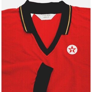 Texaco Gas Polo Shirt Cotton Red 6XL Uniform Group 3/4 Sleeve Mechanics Oil